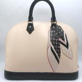 Louis Vuitton Alma GM Scarf Print Bag Eggshell Leather NEW