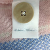 Guest In Residence cashmere Baja Everywear cardigan in powder pink and blue, authentic pre-owned luxury, size Small (unisex)