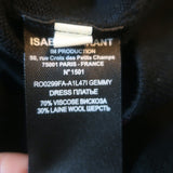 Isabel Marant Gemmy Side-Zip Midi Dress Black Wool-Blend Knit Size 36