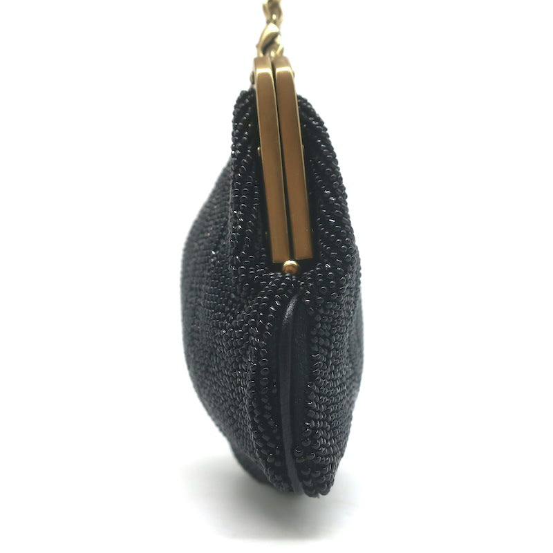 Gucci Tom Ford Tassel Chain Strap Beaded Mini Evening Bag Black