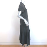 Brochu Walker Havana Puff Sleeve Tiered Midi Dress Dark Gray Size Small