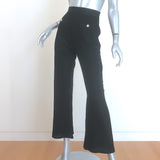 Chanel Metallic Knit Flared Pants Black Size 40