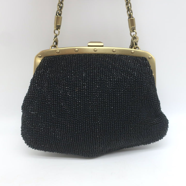 Gucci Tom Ford Tassel Chain Strap Beaded Mini Evening Bag Black