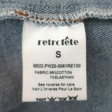 Retrofete Rissa Puff Sleeve Distressed Denim Jacket Light Zephyr Size Small