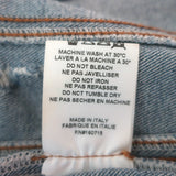 Retrofete Rissa Puff Sleeve Distressed Denim Jacket Light Zephyr Size Small