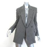 Max Mara Kabala Belted Houndstooth Blazer Taupe & Black Virgin Wool Size 6