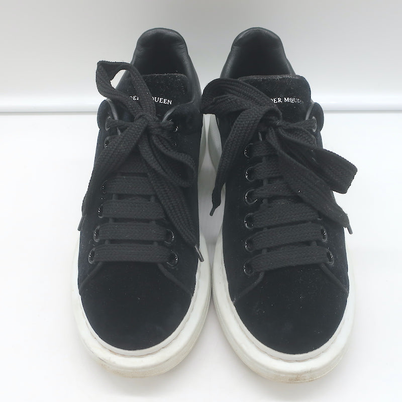 Alexander McQueen Velvet Oversized Sneakers Black Size 36