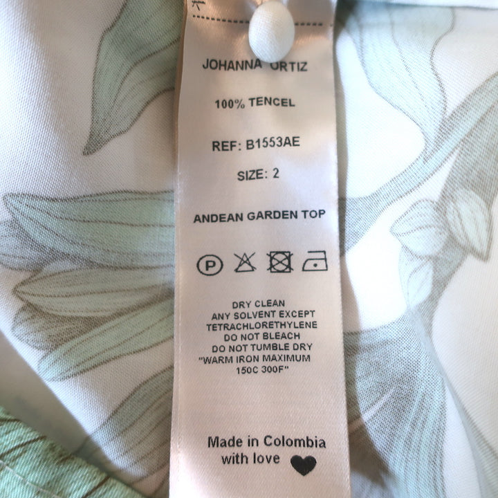 Johanna Ortiz Andean Garden Blouse &amp; Botanist Guide Wrap Skirt Set Cream Size 2