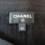 Chanel Metallic Knit Flared Pants Black Size 40