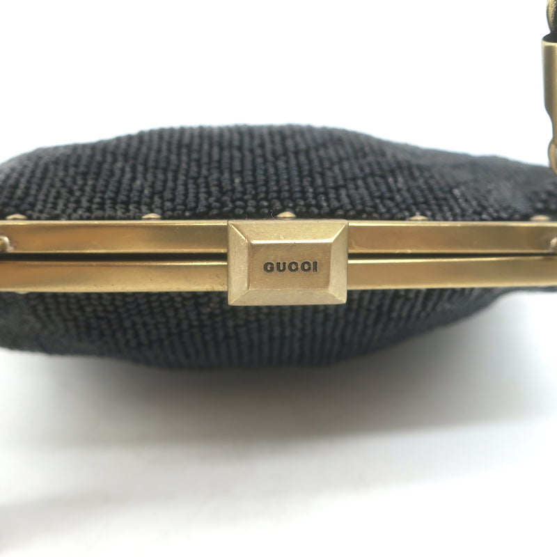 Gucci Tom Ford Tassel Chain Strap Beaded Mini Evening Bag Black