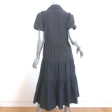 Brochu Walker Havana Puff Sleeve Tiered Midi Dress Dark Gray Size Small