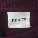 Khaite Margaux cashmere blouson-sleeve sweater in merlot, pre-owned gently worn luxury knit, size Small