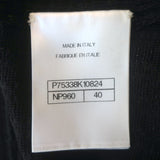 Chanel Metallic Knit Flared Pants Black Size 40