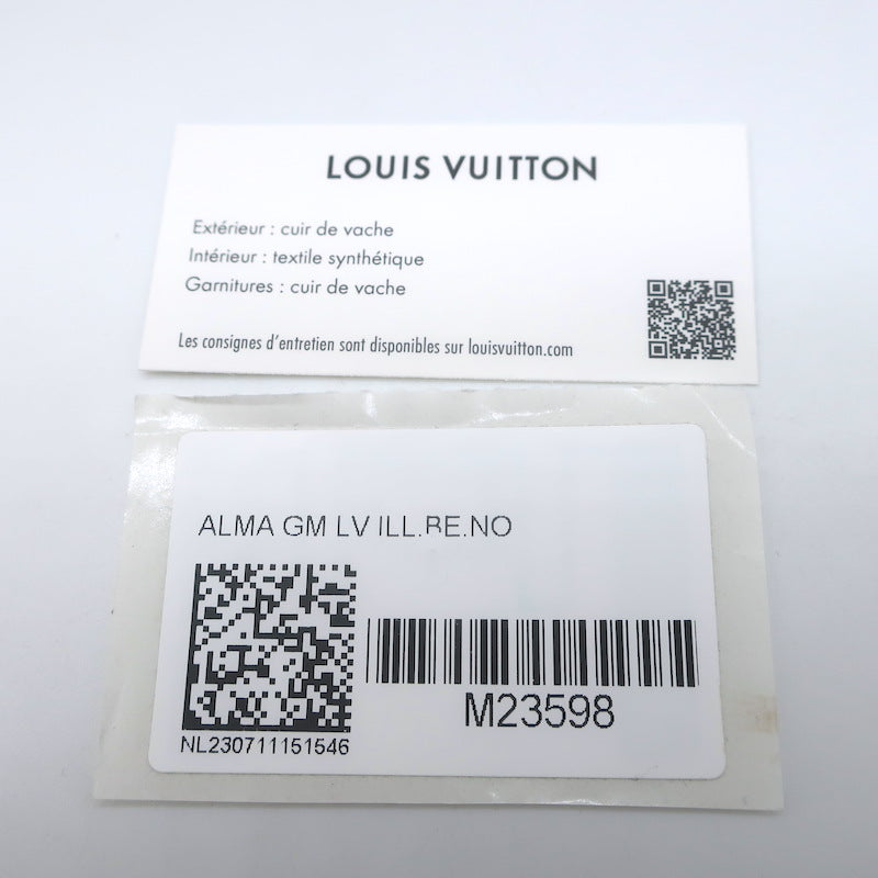 Louis Vuitton Alma GM Scarf Print Bag Eggshell Leather NEW