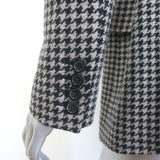 Max Mara Kabala Belted Houndstooth Blazer Taupe & Black Virgin Wool Size 6