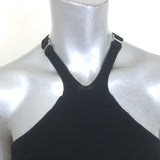 Dion Lee Lustrate Fork Cutout Midi Dress Black Ribbed Knit Size US 4