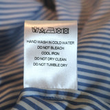 G. Label by goop Cari Lace-Inset Puff Sleeve Top Blue Striped Cotton Size 4