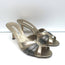 Manolo Blahnik Slide Sandals Gold/Gunmetal Bicolor Metallic Leather Size 38.5