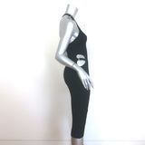 Dion Lee Lustrate Fork Cutout Midi Dress Black Ribbed Knit Size US 4