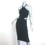 Dion Lee Lustrate Fork Cutout Midi Dress Black Ribbed Knit Size US 4