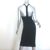 Dion Lee Lustrate Fork Cutout Midi Dress Black Ribbed Knit Size US 4
