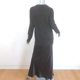 Christopher Esber cashmere and satin maxi dress in rich brown, pre-owned with authentic designer detailing