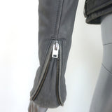IRO Luigaspe Double-Zip Leather Biker Jacket Gray Size 38