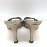 Manolo Blahnik Slide Sandals Gold/Gunmetal Bicolor Metallic Leather Size 38.5