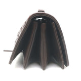Bottega Veneta Intrecciato Top Handle Accordion Clutch Bag Dark Brown Leather