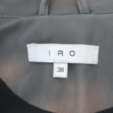 IRO Luigaspe Double-Zip Leather Biker Jacket Gray Size 38