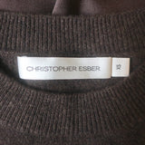 Christopher Esber Monument cashmere and satin maxi dress in brown, size XS, authentic pre-owned luxury piece