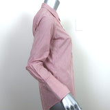 Nili Lotan Pinstripe Shirt Red/White Cotton Size Small Long Sleeve Top