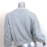 Isabel Marant Etoile Flocked Logo Sweatshirt Heather Gray Cotton-Blend Size 38