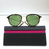 Barton Perreira Courtier Aviator Sunglasses Tortoise/Gold/Green