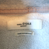 Isabel Marant Etoile Flocked Logo Sweatshirt Heather Gray Cotton-Blend Size 38