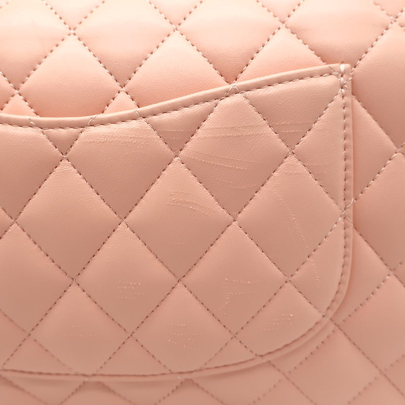 Chanel Medium Double Flap Bag Pink Quilted Lambskin Leather NEW