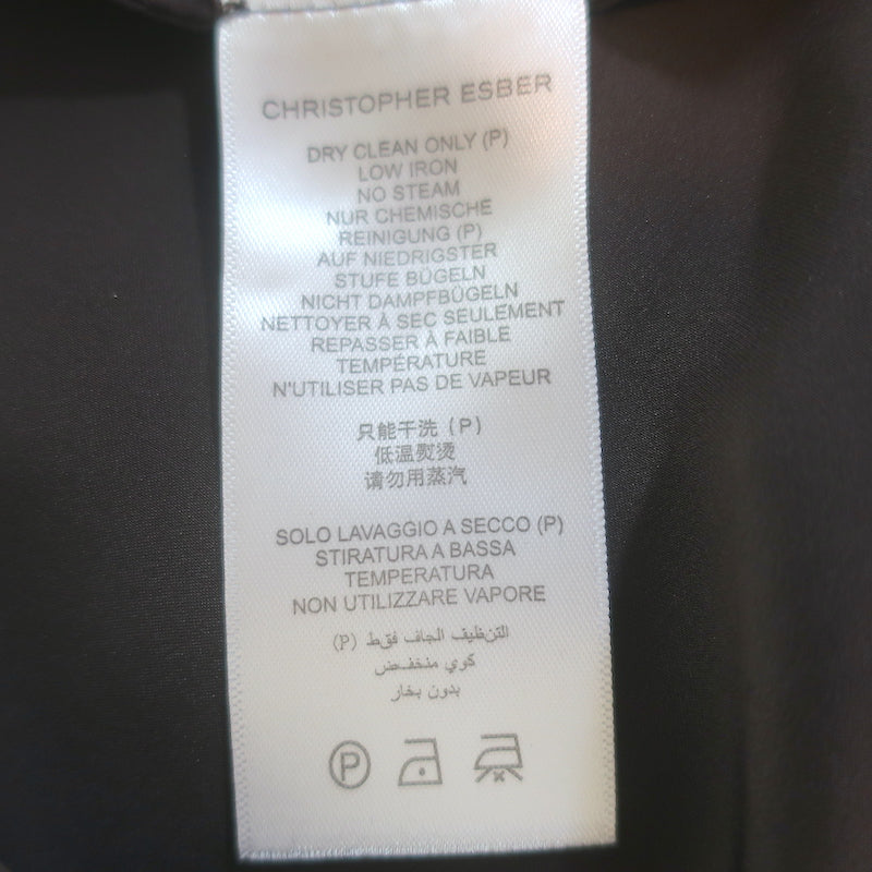 Christopher Esber brown cashmere and satin maxi dress, pre-owned, size XS