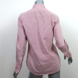 Nili Lotan Pinstripe Shirt Red/White Cotton Size Small Long Sleeve Top