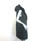 Max Mara The Cube Reversible Fur-Trimmed Hooded Down Puffer Vest Black Size 6