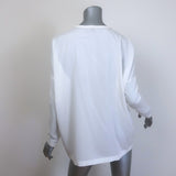 Brunello Cucinelli Monili-Trim Popover Blouse Cream Stretch Silk Size Small