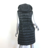 Max Mara The Cube Reversible Fur-Trimmed Hooded Down Puffer Vest Black Size 6