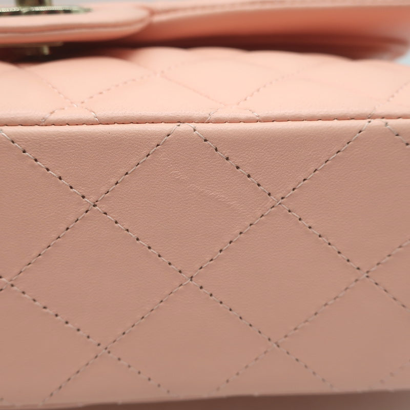 Chanel Medium Double Flap Bag Pink Quilted Lambskin Leather NEW