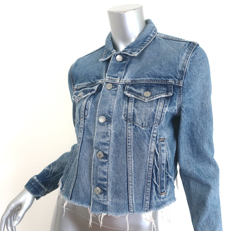 GRLFRND Cara Cropped Denim Jacket London Calling Size Extra Small