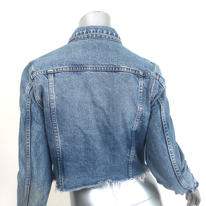 GRLFRND Cara Cropped Denim Jacket London Calling Size Extra Small