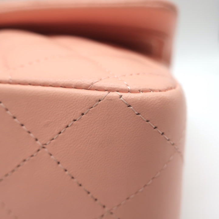 Chanel Medium Double Flap Bag Pink Quilted Lambskin Leather NEW