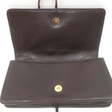 Bottega Veneta Intrecciato Top Handle Accordion Clutch Bag Dark Brown Leather