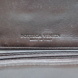Bottega Veneta Intrecciato Top Handle Accordion Clutch Bag Dark Brown Leather
