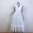 Zimmermann Dancer Pleated Belted Midi Dress White Organza Size 0 NEW