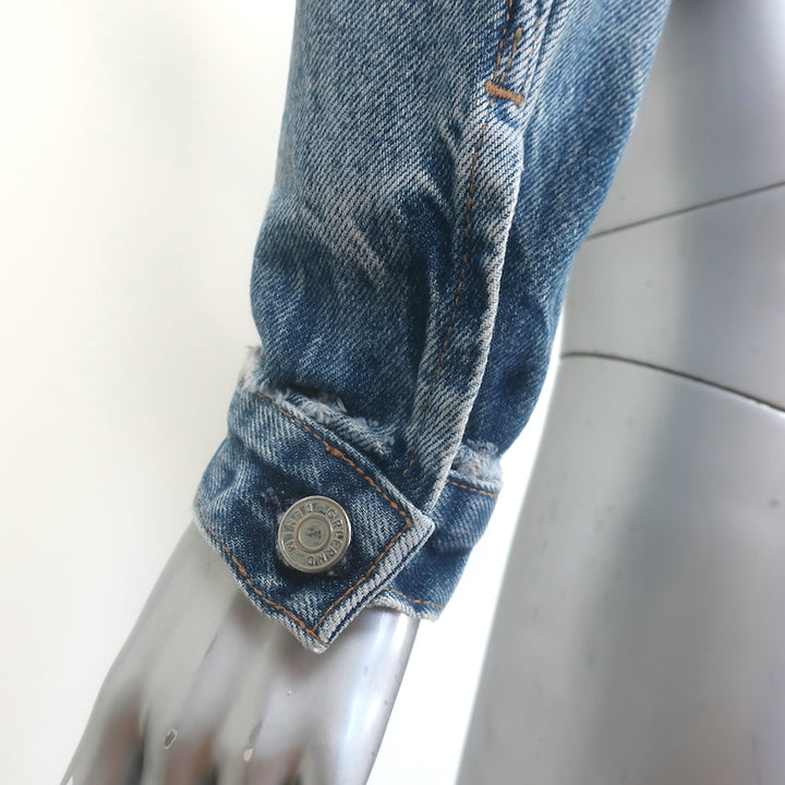 GRLFRND Cara Cropped Denim Jacket London Calling Size Extra Small