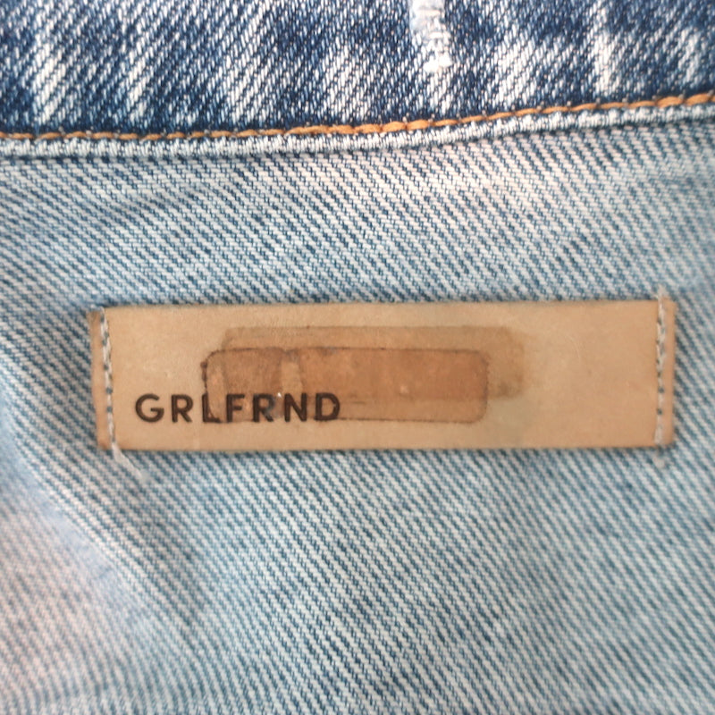 GRLFRND Cara Cropped Denim Jacket London Calling Size Extra Small